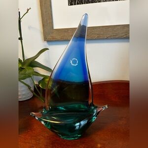 Murano Italian Art Glass Sailboat (10 inches)